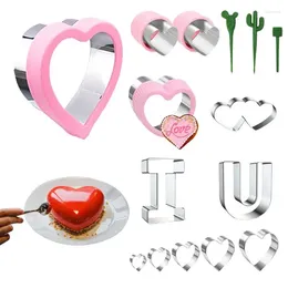Baking Moulds Heart Shaped Cookie Cutter 9 Size Cheese And Biscuit Stainless Steel Mould Set Pastry Cake Decorating Tools
