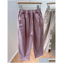 Trousers Boys And Girls Solid Colour Casual Pants Autumn Winter Kids Radish Drop Delivery Baby Maternity Clothing Otkdz