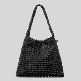 Shoulder Bags casual ruched pu leather large tote bag designer chains women shoulder bags simple lady handbags big shopper purses 2023H24217