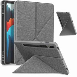 Tablet PC Cases Bags Multi-fold Case for Samsung Galaxy Tab S7 S8 11 Tablet SM-T870/X700 Smart Stand Cover for Tab S7 Plus 12.4 T970 S7 FE T730L240217