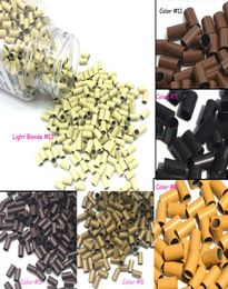 Micro Ring Loop Link Beads Straight Copper Beads Feather Hair Extension Tools 34x30x60mm 1000Pcs per lot bag4383296