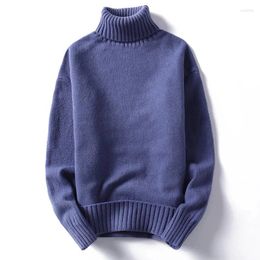 Men's Sweaters 2024 Turtleneck Sweater Men Knitted Pullover Bottoming Shirt Mens S Fashion Casual Solid Male Color