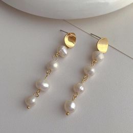 Dangle Earrings Delicate Romantic Long Earring Chic Baroque Style Freshwater Pearls Exquisite Charm Jewellery Vintage Elegant Jewellery