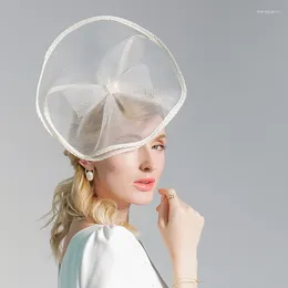 Berets X4164 Lady Royal Ascot Hat Elegant Fascinator Hats Millinery Imported Horsetail Yarn Women Summer Sun Protection Cap