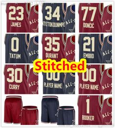 Stitched 2024 All-Star Basketball Jersey Giannis Antetokounmpo LeBron James Lillard Embiid Tatum Haliburton Doncic Durant Jokic G i l g e o u s - A l e x a n d e r Curry Maxey