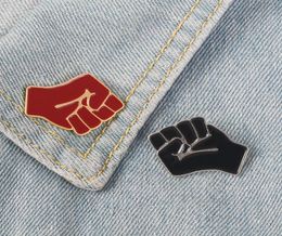 Raised Fist of Solidarity Enamel Red Brooch Hat Clothes Lapel Pin Jeans Shirt Badge Black Lives Matter Jewelry Gift8746664