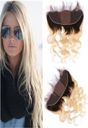 Body Wave 1B613 Blonde Ombre Silk Base 13x4 Lace Frontal Closure Virgin Brazilian Bleach Blonde Human Hair Silk Top Lace Frontal2296672