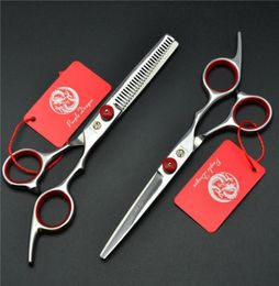 Z1001 6039039 Purple Dragon Red TOP GRADE Hairdressing Scissors Factory Cutting Scissors Thinning Shears professional 78382099698559