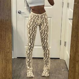 Women's Pants Women Sexy See Through Mesh Transparent High Elastic Bikini Cover Up Nightclub Party Wear Leggings Pencil Trousers