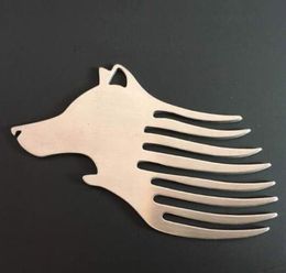 Multifunction Wolf Comb Outdoor Tool Pocket Bottle Box Opener Key Ring Keychain Necklace Stainless Steel Mustache Care Brush6580359