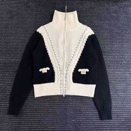 Women's Sweaters 23ss women jacket designer sweater womens autumn fashion short knitwear simple knit jackets loose casual zipper coat applique cardigan sweaters