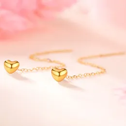 Dangle Earrings Real 18k Gold Hear Women's Au750 Party Fashion Jewellery Valentine's Day Gifts For Women E0011