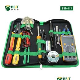 Professional Hand Tool Sets 16 In 1 Household With Screwdrivers Soldering Iron Mtimeter And Tweezers For Phone Laptop Pc Repair Drop Dhxjh