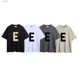 Designer Tide t Shirts Chest Letter Laminated Print Ess Short Sleeve Street Loose T-shirt 100% Pure for Men and Women Size S-xl UNGR