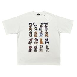 Designer T-shirt women's shirt trendy cartoon dog American summer round neck short sleeved unisex pure cotton shirt