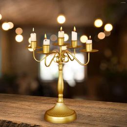 Candle Holders Metal Candlestick Candelabra Candelabrum Five Headed Holder For Home Table Centerpiece Anniversary Christmas Banquet