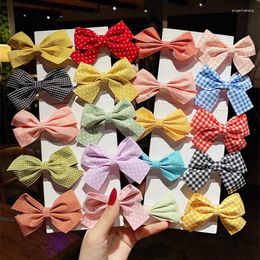 Hair Accessories 1 Set Cute Solid Bowknot Fabric Hairpin Children Girls Hairclip Barrettes Ornaments Hairgrip Headdress