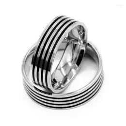 Cluster Rings S925 Silver Couple Set For Lover Elegant Stripe Sterling Wedding Band Ring Men Women Fine Jewellery Gifts