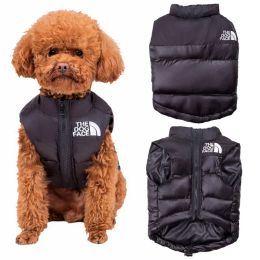 Autumn and Winter Dog Apparel The Dog Face Dogs Clothes Designer Pets Clothing Windproof Warm Pet Vest for French Bulldog Bichon Chihuahua Poodle Black