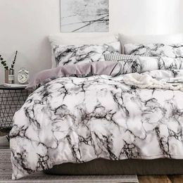 Bedding sets Mirco Fiber Marble Print Bedding Set Nordic Duvet Cover Set Double Bed Home Soft Comfortable Quilt Cover 1/2pcs cases