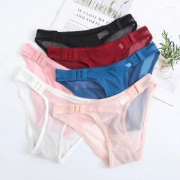 Women's Panties Low Waist Girly Mesh Breathable Hook Buckle Cotton Crotch Ladies Seamless Sexy Briefs Lace Women