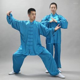 Ethnic Clothing Unisex Chinese TaiChi Uniform Wushu Women Men Morning Workout Outfit Costume
