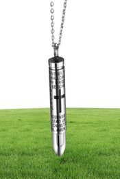 High Polished Mens Prayer Bullet Bible Words Pendant Urn Necklaces for Ashes4073346