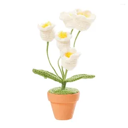 Decorative Flowers Simulated Green Plant Lily Valley Flower Desktop Ornaments Long Lasting Wool Material 11x5cm Size Colours