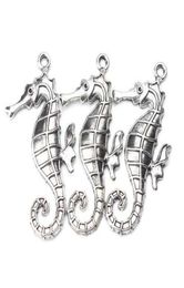 5pcslot 59mm x 30mm Large Seahorse Charms Antique Silver Tone horse for women men handmade craft necklace pendant jewelry6757801