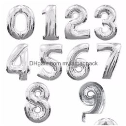 Party Decoration Figures Happy Birthday Party Decorations Kid Toy Baloon 32 Inch Digital Foil Balloons Air Helium Number Balloon Drop Dhwhg