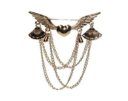 2020 designer brooch Love Wings brooch with tassel Jewellery retro multilayer chain collar pin button set clothing accessories jewe7050259