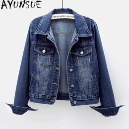 Spring Autumn Women's Denim Jacket Long Sleeve Overcoat Loose Denim Coat Button Outwear Jeans Jackets 5XL 240202