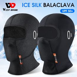 Cycling Balaclava Men's Caps Ice Silk Mask Bicycle Mask Windproof Breathable Anti-UV Motocross Motorcycle Helmet Liner Hats 240119