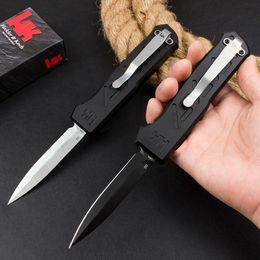 Top Quality BM 14850 AUTO Tactical Knife D2 Black/Stone Wash Blade CNC Aviation Aluminium Handle Outdoor Camping Hiking EDC Pocket Knives with Retail Box