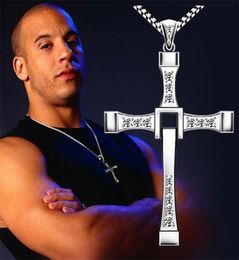 Zkceenier 2019 Fast and The Furious of famous Vin Diesel Crystal item necklace with Jesus cross pendant for men gift jewelry2576362