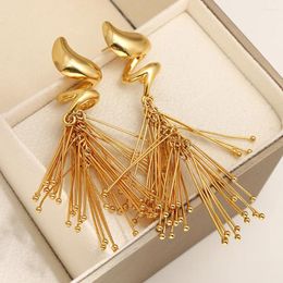 Dangle Earrings Freetry Irregular Pine Needle Tassel For Women Exaggerated Spiral Geometric Gold Plated Drop Statement Jewellery