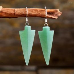 Dangle Earrings Natural Stone Arrowhead Jewelry Accessories