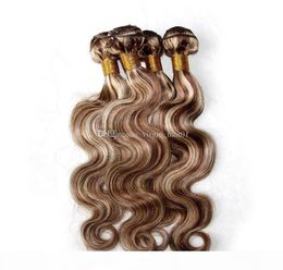 Mixed Piano Colour Hair Weave Bundles Body Wave Two Tone 8 613 Highlight Brown Blonde Colour Virgin Human Hair Extensions9831404