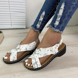 Sandals Women Summer Rome Flat 2024 Fashion Outdoor Beach Casual Thick Cozy Walking Plus Size 35-43 Sandalias Mujer