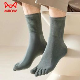 Men's Socks MiiOW 5Pairs Men Five Finger Long Set Deodorant Antibacterial Sports Split Toe Stocking Causal Business Cotton Sock