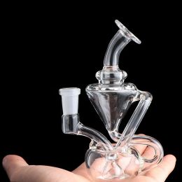 New Two Styles Recycler Glass Dab Rigs Bongs Beaker Water Bong Clear Heady Oil Rigs ZZ