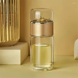 Water Bottles Glass 280ml Cute Tea Separation Double Layer Household Products Separator Cup 7 18cm Portable Make