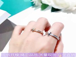 T family T1 semi women039s 18K Gold Plated NEW narrow couple039s full circle diamond coil ring9687991