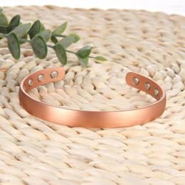 Bangle Copper Bracelet For Men Women Magnetic Braceletes 99.99% Solid Pure With 3500 Gauss Magnets Adjustable Jewellery