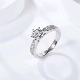 D Colour Moissanite Jewellery Star Queen Six Prong Engagement Ring Solid 925 Sterling Silver