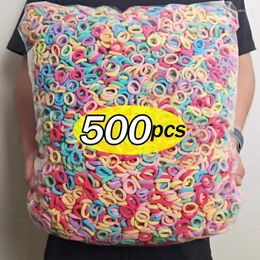 Hair Accessories 100/500pcs Small Colorful Rubber Hairbands Girls Kid Basic Nylon Ponytail Holder Scrunchie Ealstic Headwear Ties