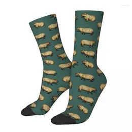 Men's Socks Happy Funny Male Men Harajuku Cute Capybara Pattern Sock Rodents High Quality Women's Stockings Summer Autumn Winter