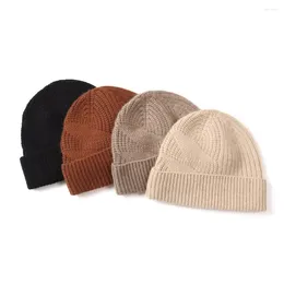 Berets Naizaiga 100 Cashmere Twisted Drawstring Double-lapped Pure Knitted Men Hat Women Winter Caps ASKM61