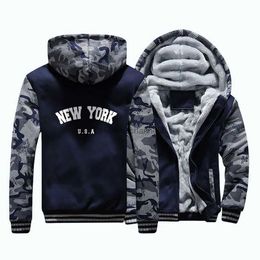 Men's Hoodies Sweatshirts Creative New York Letter Design Thick Hoodie Fleece Warm Jacket Men Hip Hop Harajuku Streetwear Winter Fashion Hoodies T240217