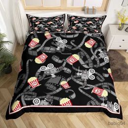 Bedding sets Record King Full Duvet Cover Vintage Disc Print Bedding Set CD Musical Pattern Comforter Cover Movie Theme Polyester Quilt Cover